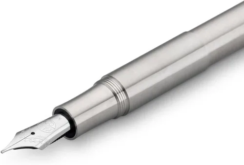 Vista 3 de Kaweco SPFM-SS - Pluma estilográfica, media, punta media, acero inoxidable, tipo compatible, importado genuino