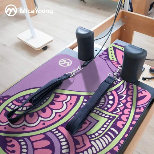 Vista 5 de Pilates Reformer Mat Cover Antideslizante para Pilates Reformer Entrenamiento 1mm/0.04" de grosor con bolsa de transporte, púrpura