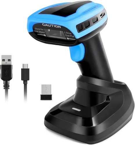 Vista 8 de Escáner de código de barras, escáner de código de barras QR con cable USB 2D Escáner de inventario de mano automático UPC EAN lector Biblioteca