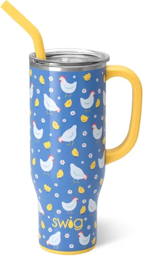 Vista 35 de Swig Life - Taza Mega de 40 onzas, Taza de 40 oz con asa, apta para vasos, apta para lavavajillas, taza aislada extra grande, acero inoxidable