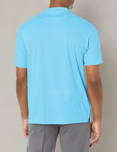Vista 3 de PGA Tour Polo de manga corta piqué para hombre con nuevo cuello casual azul Blossom