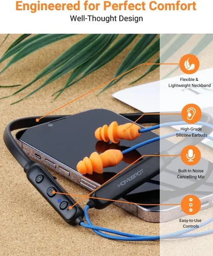 Vista 3 de Auriculares Bluetooth para el trabajo, 27dB NRR OSHA Queja con aptX HD Noise-Reduction Safety Earbuds Bluetooth 5.4, 100 ft aptX HD Soft