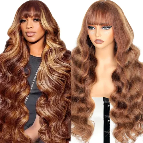 Vista 15 de Straight Human Hair Wigs with Bangs 180% Density 2x4 Lace Front Wigs with Bangs Closure Wear and Go Glueless Wigs 100% Brazilian Virgin Human Hair