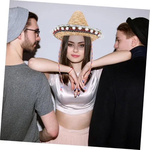 Vista 6 de TIDTALEO Sombrero mexicano, decoración colorida, disfraces mexicanos para hombres, vestidos hawaianos para niñas, sombrero de pesca, sombrero