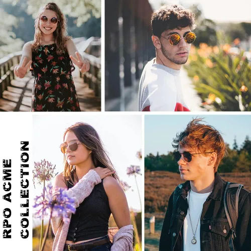 Vista 2 de Pro Acme - Gafas de sol polarizadas redondas para hombre y mujer, estilo John Lennon