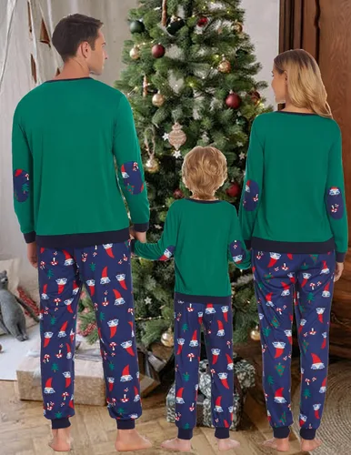 Vista 3 de Ekouaer Family Matching Pajamas Christmas Sleepwear Long Sleeve Sleep Shirt with Long Pants Soft Loungewear Pjs Set