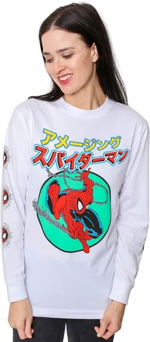 Vista 5 de Marvel Spider-Man - Camiseta de manga larga japonesa Kanji Comics para adultos unisex 100 algodón
