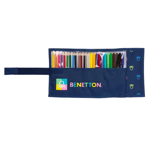Vista 3 de Plumier Benetton Cool Azul marino 7 x 20 x 7 cm Enrollable 27 Piezas