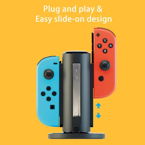 Vista 2 de Joycon - Base de carga para controlador de interruptor, accesorios de interruptor compatibles con Switch Joycon, cargador de interruptor 4 en 1