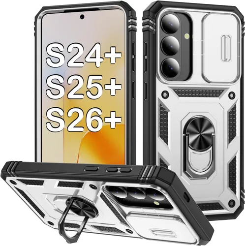 Vista 237 de PASNEW Funda militar para iPhone 13 Pro Max, cubierta de cámara deslizante y soporte de anillo de metal de 360°, carcasa rígida multicapa resistente
