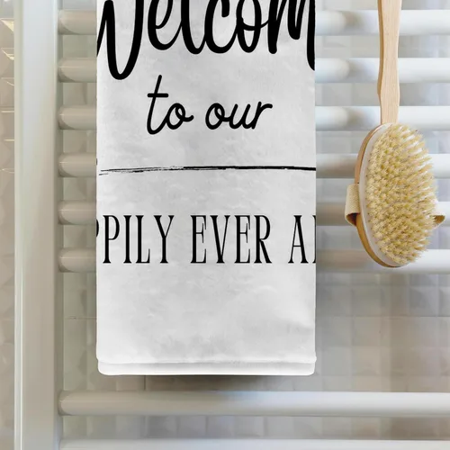 Vista 2 de 3dRose Welcome to Our Happily Ever After Wedding Gift 15x22 Hand Towel