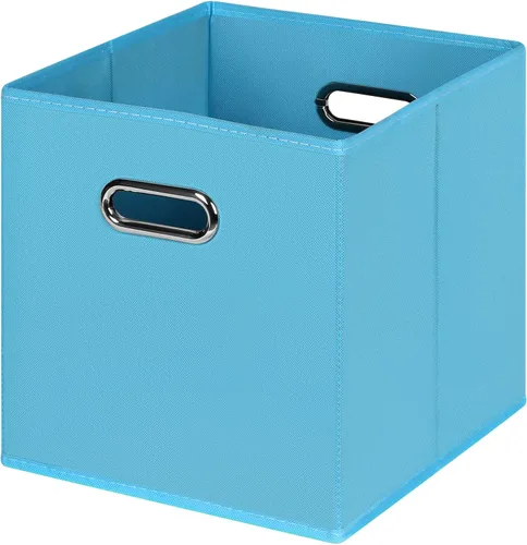 Vista 22 de Cubos de almacenamiento plegables negros, caja de almacenamiento de tela, cestas organizadoras con asas dobles para organizador del hogar (negro)