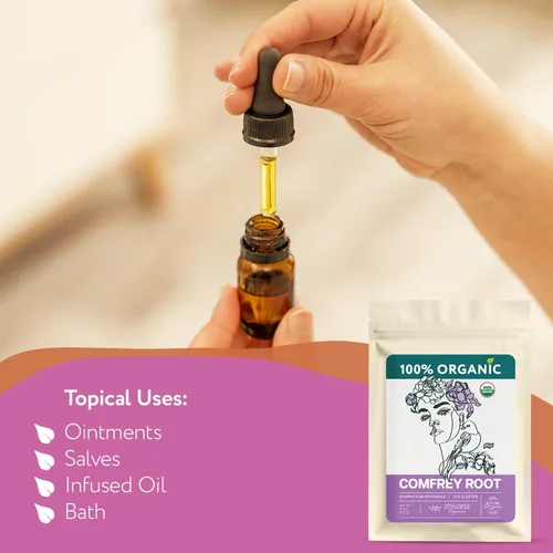 Vista 6 de Zhivana Organics Raíz de Consuelda Orgánica (113 g) para la piel, huesos, músculos y ligamentos - Hierba de Consuelda (Symphytum Officinale)