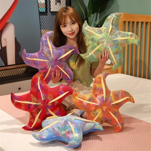 Vista 9 de Almohada de estrella de mar para sofá, cojín de suelo, almohada para el hogar (3.1 x 7.9 in, azul)