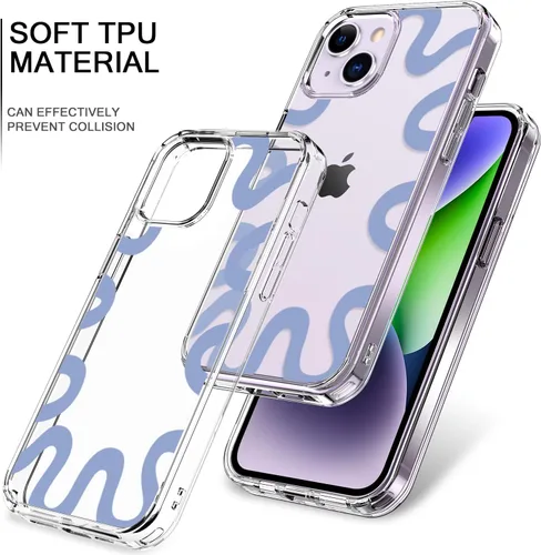 Vista 5 de bicol Funda para iPhone 14 con diseños claros y modernos para mujeres y niñas, [con protector de pantalla] ajuste delgado, a prueba de golpes, funda