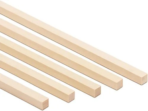 Vista 10 de Varilla cuadrada de madera para manualidades, 1/4 pulgadas x 12 unidades, 10 palos de madera para manualidades, adornos de madera y fabricación