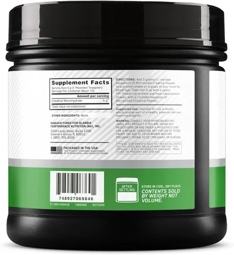 Vista 2 de Optimum Nutrition Creatina en polvo micronizada, sin sabor, 135 porciones