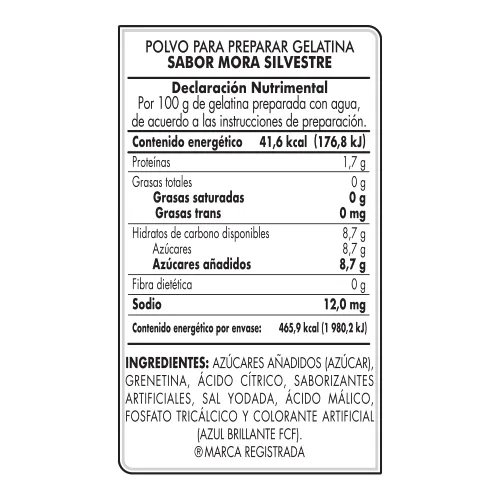 Vista 3 de D'Gari Postre de gelatina BlueBerry- Dgari Mora oz- Paquete de 5 (MORA SILVESTRE)