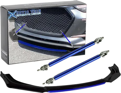 Vista 18 de Xotic Tech alerón de protección para parachoques delantero, negro con azul, kit con barra de acoplamiento ajustable de 8-11 pulgadas