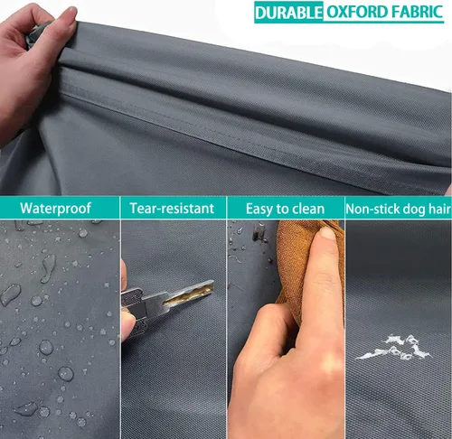 Vista 3 de Funda de cama para perro de 35 pulgadas de largo x 22 pulgadas de ancho x 4 pulgadas de alto, resistente, duradera, impermeable, esponjosa, suave