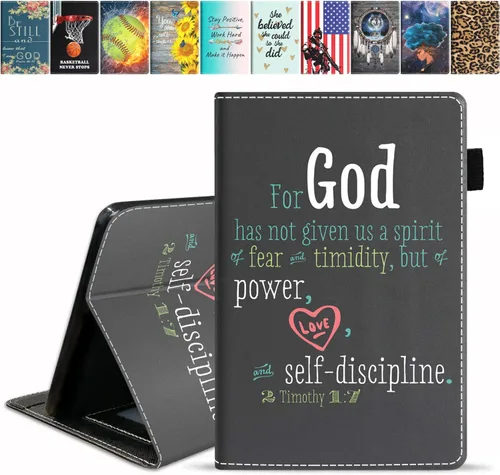 Vista 13 de Funda para tablet Amazon Fire HD 10 de 10.1 pulgadas (9ª/7ª generación, versión 2019/2017) – Funda de piel sintética con soporte para tarjeta
