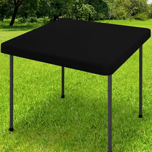 Vista 41 de Smiry - Mantel rectangular de vinilo con respaldo de franela elástica ajustada para mesas plegables de 2 pies, manteles impermeables y lavables
