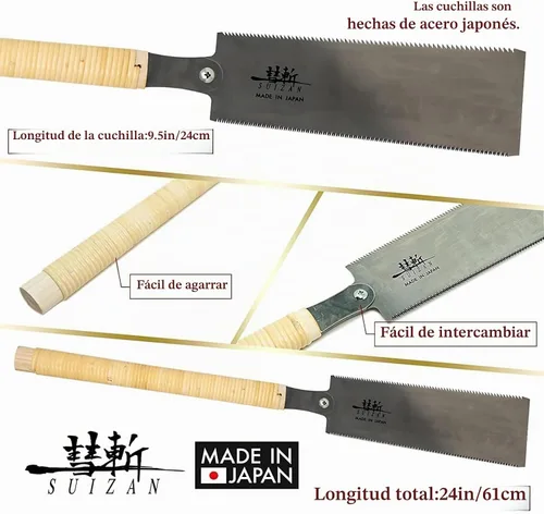 Vista 2 de SUIZAN Ryoba Double Edge Saw 9.5" Assembly ver - Japanese Pullsaw Hand Saws