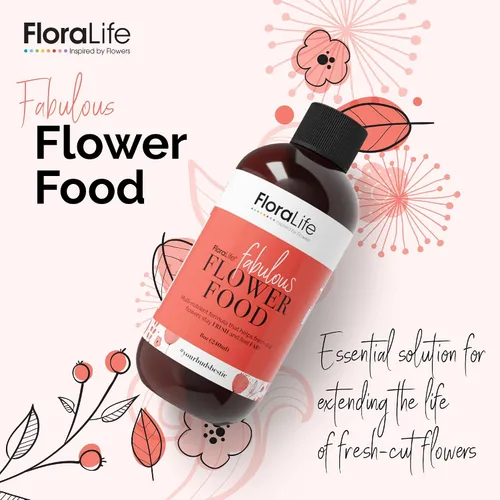 Vista 2 de FloraLife Alimento de flores recién cortadas - Solución líquida de nutrientes e hidratación - 8oz