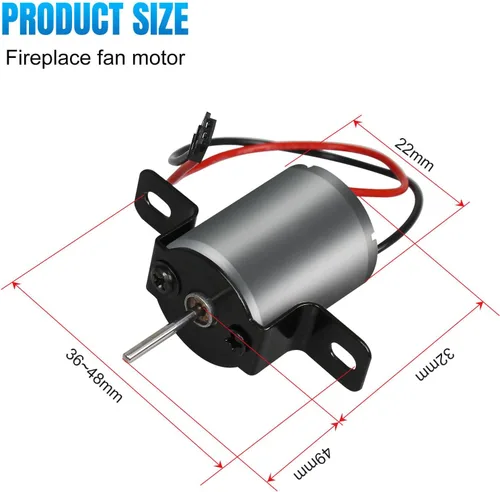 Vista 3 de Chimeneas de motor de ventilador de estufa con calor Chimeneas de motor de ventilador Accesorios de repuesto para chimeneas Kit de motor eléctrico