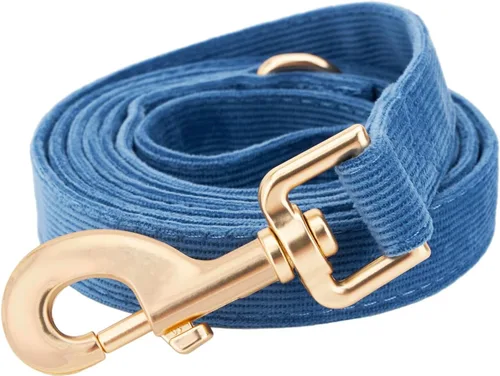 Vista 11 de Correa de perro de algodón suave, correas de pana resistente de 5 pies con gancho de metal dorado para perros pequeños, medianos y grandes, S
