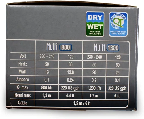 Vista 5 de Sicce Bomba de agua sumergible Multi Quiet 800 de 220 GPH de flujo ajustable para acuarios, estanques, jardín acuático e hidroponía