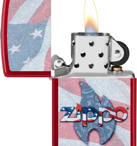 Vista 69 de Zippo encendedores con la bandera de EE. UU.