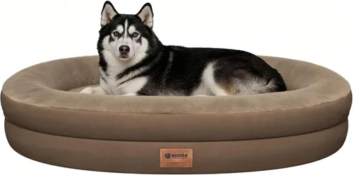 Vista 12 de Cama ortopédica lavable grande para perros: Cama de espuma viscoelástica impermeable para mascotas con refuerzos - Funda ortopédica extraíble