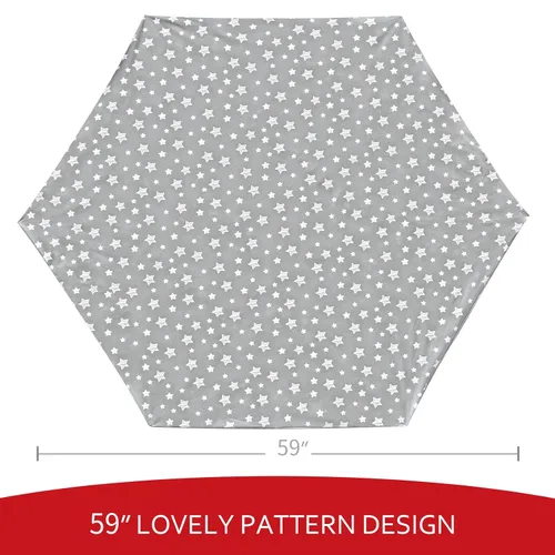Vista 5 de Funda para tapete de juego para bebé (solo cubierta) compatible con tapete POP 'N GO, protector hexagonal antideslizante e impermeable