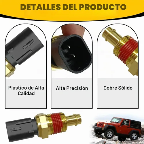 Vista 2 de 5149077AB Sensor de temperatura del refrigerante de agua del motor, compatible con Ram 1500 2011-2014, Chrysler Pacifica 2008, Sebring 2009-2010, Jp
