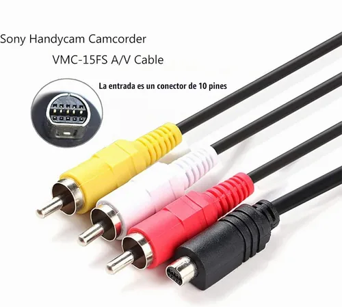 Vista 6 de Reemplazo de cable AV Sony para Handycam, VMC-15FS VMC-30FS, cable de audio y video de 10 pines para videocámara Sony DCR-SR90/ DPP-EX50/ HDR-CX7