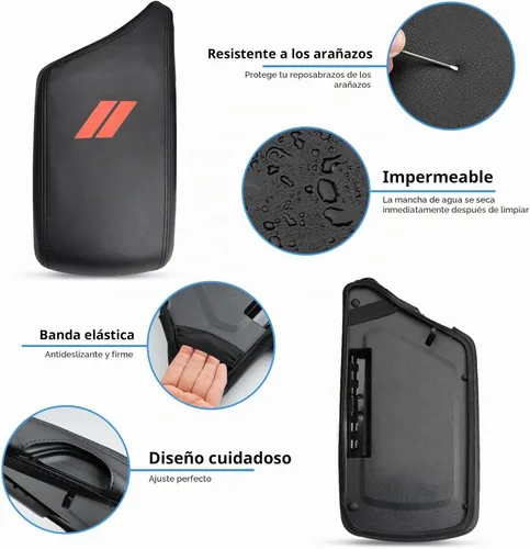 Vista 4 de INTGET Funda de Reposabrazos de Consola Central de Coche para Accesorios Dodge Challenger 2023 2022 2021 2020 2019 2018 2017 2016 2015 Funda