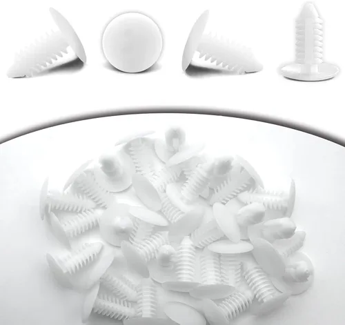 Vista 6 de 100 piezas de 8 mm de tapones para parachoques, clips de cobertura para agujeros de la placa de matrícula delantera, clips de retención con pin