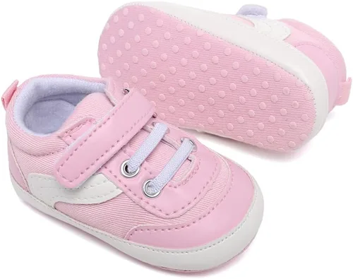Vista 7 de Tenis de lona para bebés niños y niñas, suela suave, antideslizantes, ligeros, para recién nacidos, para primeros pasos, para cuna de 0 a 18 meses