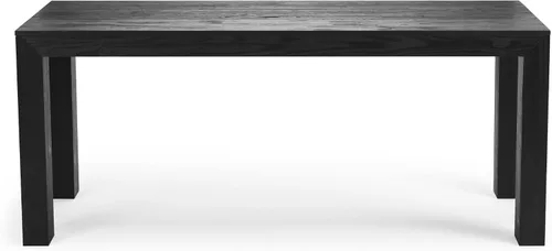 Vista 4 de Plank+Beam Mesa de comedor moderna de 72 pulgadas, rectangular, cepillo Cepillo de alambre negro