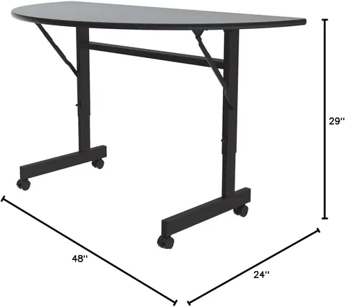 Vista 2 de Correll Econline - Mesa de oficina con tapa abatible, 24 x 48 pulgadas, granito gris Gris (Gray Granite)