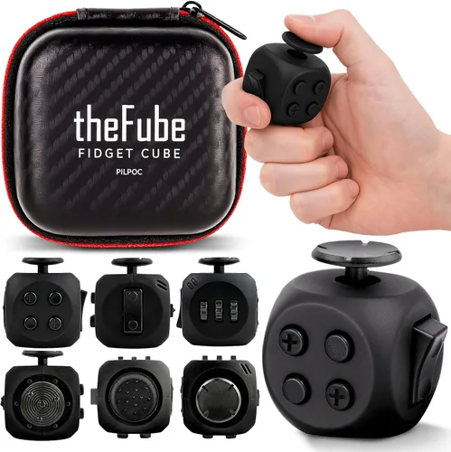 Vista 12 de PILPOC theFube Cubo Fidget con 12 lados - Juguetes prácticos para la ansiedad para niños y adultos - Dados fidget para aliviar el estrés