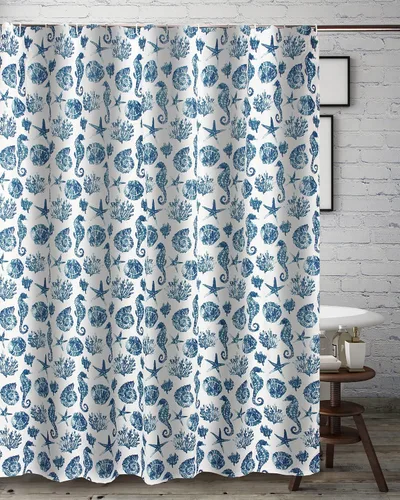 Vista 25 de Greenland Home Fashions Cortina de ducha de tela Sensations, decoración elegante para el baño, lavable a máquina, 72 pulgadas x 72 pulgadas, Atlantis