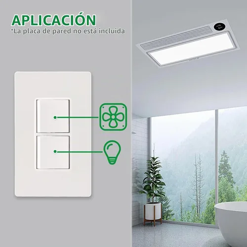 Vista 7 de Wengart Interruptor Decorativo de Combinación Basculante Dúplex, 120VCA 15Amp, Terminal de Tierra, Grado Residencial/Comercial, 2 Interruptores