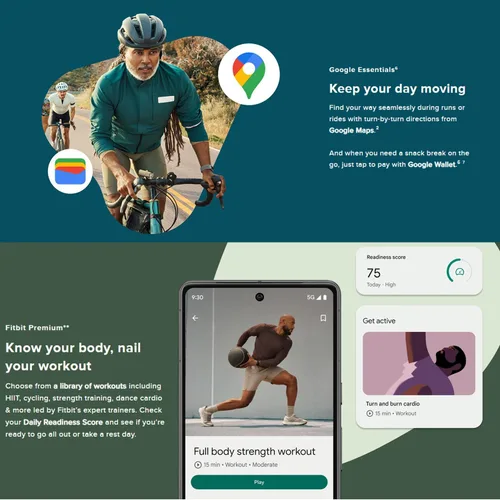 Vista 9 de Fitbit Charge 6 Fitness Tracker Watch con Google Apps (negro) Paquete con 3 correas de reloj cómodas de silicona PremGear 3, cable de carga de 3