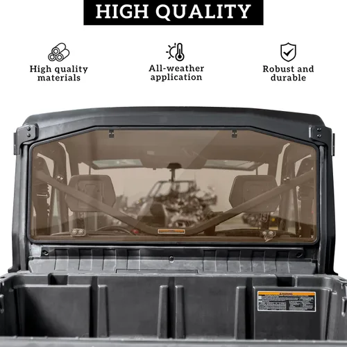 Vista 2 de SAUTVS Parabrisas trasero tintado oscuro para Can Am Defender, panel trasero resistente para Can-Am Defender HD5 HD7 HD8 HD9 HD10 Max 2016-2026
