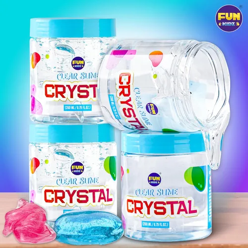 Vista 8 de 35.16 OZ FL (1040 ML) de Slime Transparente para Niños de 6 a 12 años, FunKidz, Juego de Slime de Cristal de Agua Prefabricado de 4 Paquetes, Juego