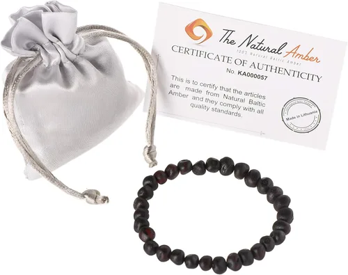 Vista 8 de Pulseras de ámbar crudo para adultos hechas con banda elástica, 7 pulgadas, hechas a mano con cuentas de ámbar báltico sin pulir/certificado