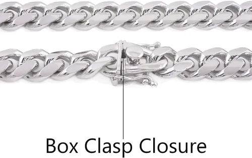Vista 2 de Savlano Collar de plata de ley 925 de 0.276 in de cadena de eslabones cubanos italianos Miami para hombres y niños, fabricado en Italia, viene