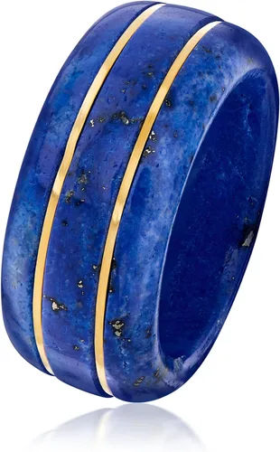 Vista 3 de Ross-Simons Anillo de piedras preciosas en oro amarillo de 14 quilates, Gema, Lapislázuli